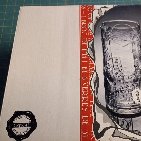 Box set Crystal pitcher and 6 glasses - Picture 2 of 4